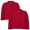 The Children's Place Girl's Long Sleeve Ruffle Pique Polo, Ruby, XX-Large view 1