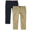 The Children's Place Boys Stretch Skinny Chino Pants,Flax/New Navy 2 Pack,4 view 1