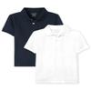 The Children's Place Boys Short Sleeve Pique Polo,Nautico/White 2 Pack,M (7/8) view 1