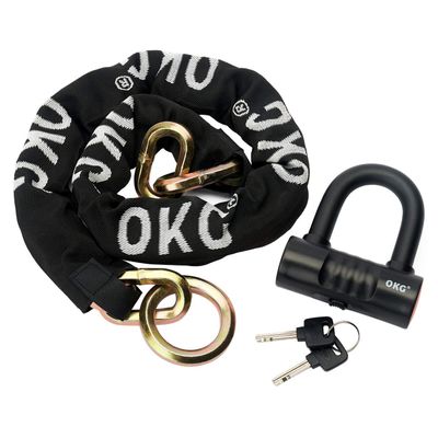 OKG Heavy Duty Motorcycle Chain Locks, 5FT Security Chain with 12mm Boron Manganese Steel Links, Black