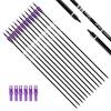 TIGER ARCHERY 30Inch Carbon Arrow Practice Hunting Arrows with Removable Tips for Compound & Recurve Bow(Pack of 12) (Purple White) view 1