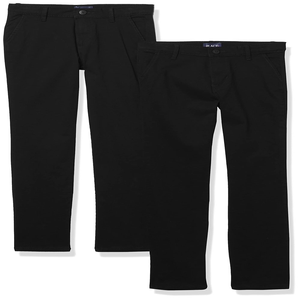 The Children's Place Girls Skinny Chino Pants,Black 2 Pack,6S