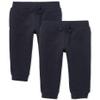 The Children's Place Baby Boys and Toddler Active Fleece Jogger Pants, New Navy 2 Pack, 3T US view 1