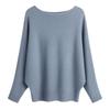 GABERLY Boat Neck Batwing Sleeves Dolman Knitted Sweaters and Pullovers Tops for Women (Denim Blue, One Size) view 1