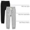 The Children's Place Baby Boys and Toddler Active Fleece Jogger Sweatpants Pants, Black/Smoke Gray 2 Pack, 6-9 Months US view 4