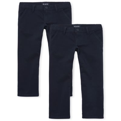 The Children's Place Girl's Bootcut Chino Pants, Tidal, 14 plus