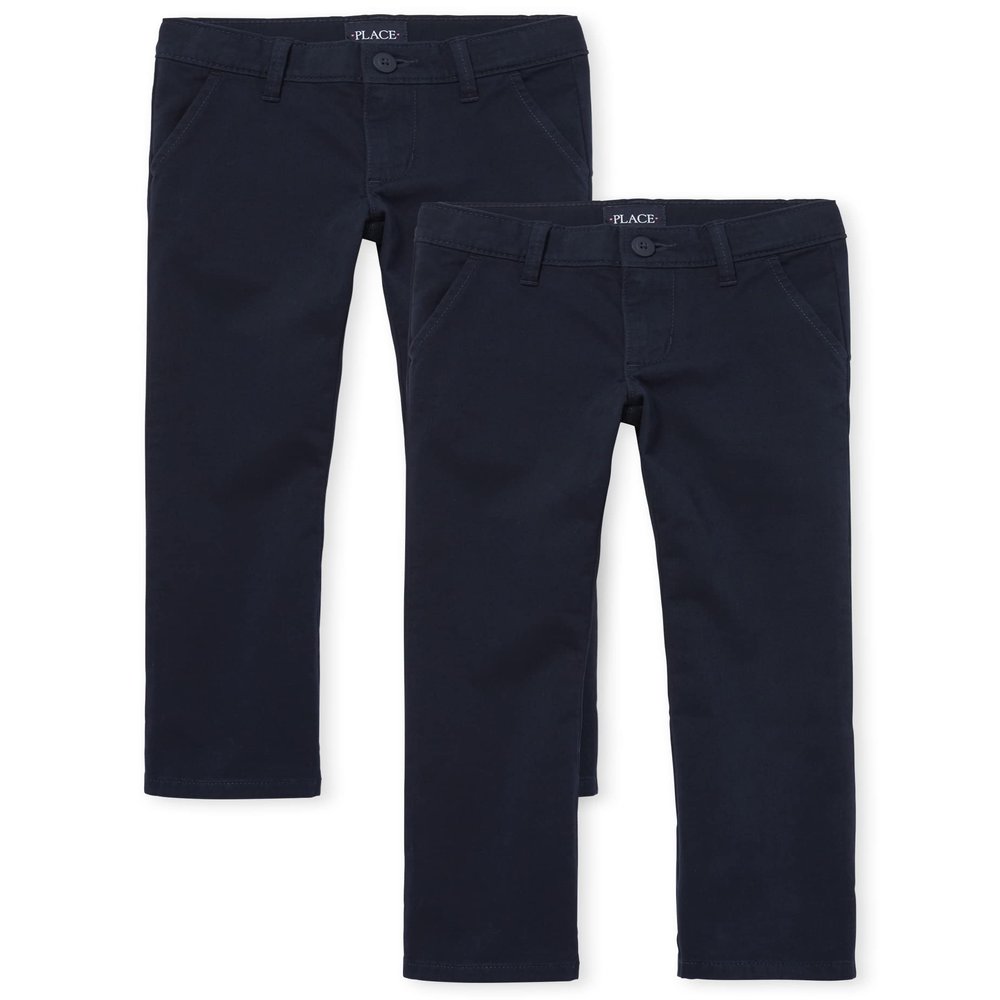 The Children's Place Girl's Bootcut Chino Pants, Tidal, 14 plus