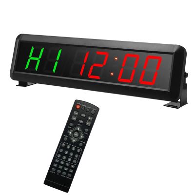 BaiTTang LED Fitness Interval Timer, 6 Digits HIIT Training Pre-Programmed Wall Clock with Tabata, EMOM, MMA, Ideal for Crossfit Home Gym Workout