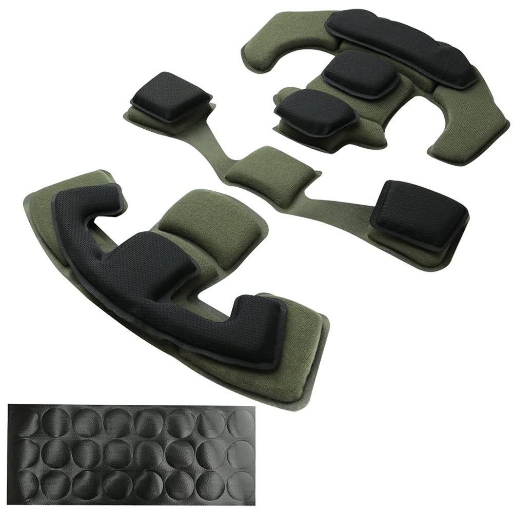 Yzpacc Tactical Helmet Pads, Universal Replacement EX Helmet Internal Memory Foam Pad Protective Mat for ACH MICH FMA EXF Helmet (Black)