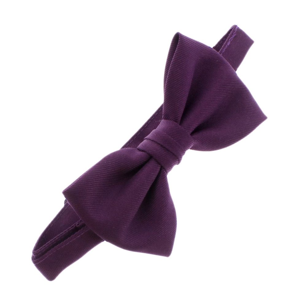 Child Gabardine Adjustable Pre-Tied Bow Tie - Plum