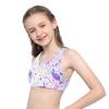 Moggemol Kids Girls Sleeveless Racer Back Printed Crop Tops Sports Bra for Dance/Gymnastics/Workout Pink 14 view 4