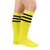 American Trends Kids Child Soccer Socks Stripes Knee High Tube Socks Cotton Uniform Sports Socks for Toddler Girls 1 Pack Yellow Black 3-6 Years view 2