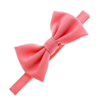 My Lello Baby Gabardine Adjustable Pre-Tied Bow Tie - Coral Pink