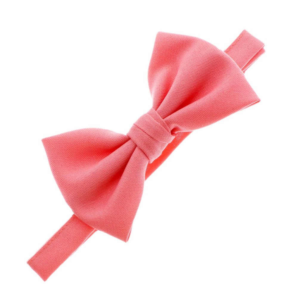 My Lello Baby Gabardine Adjustable Pre-Tied Bow Tie - Coral Pink