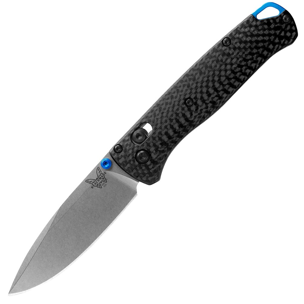 Benchmade - Bugout Outdoor EDC Folding Knife, Slim, Lightweight, Drop-Point Blade, Carbon Fiber (535-3)