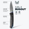 Benchmade - Bugout Outdoor EDC Folding Knife, Slim, Lightweight, Drop-Point Blade, Carbon Fiber (535-3) view 2