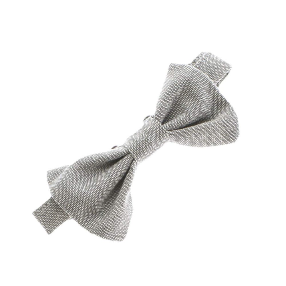 My Lello Baby Chambray Adjustable Pre-Tied Bow Tie - Gray