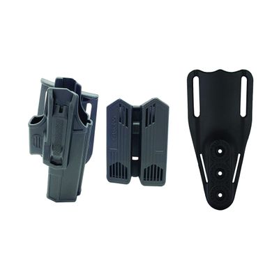 Polymer OWB Holster Compatible with Glock 14,17,19,20 (Gen 1-5), Tactical Outside Waistband Paddle Open Carry Interchangeable Holster, Magazine Holster, Leg Strap and Adapter (Holster+MAG+Adapter)