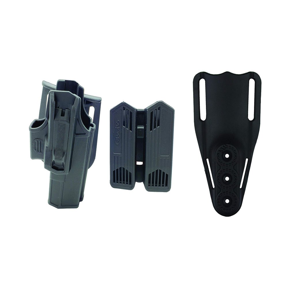 Polymer OWB Holster Compatible with Glock 14,17,19,20 (Gen 1-5), Tactical Outside Waistband Paddle Open Carry Interchangeable Holster, Magazine Holster, Leg Strap and Adapter (Holster+MAG+Adapter)