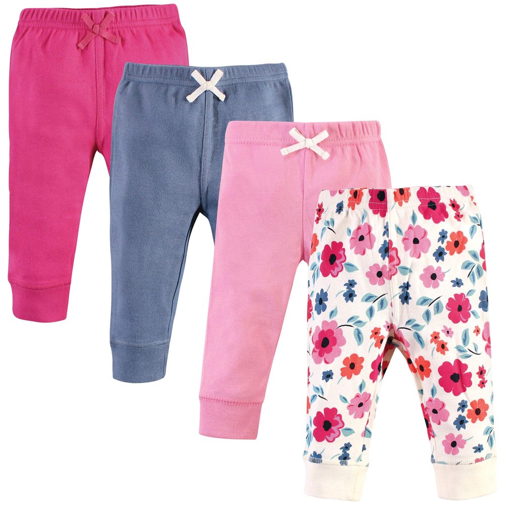 Touched by Nature Unisex Baby Organic Cotton Pants, Garden Floral, 0-3 Months