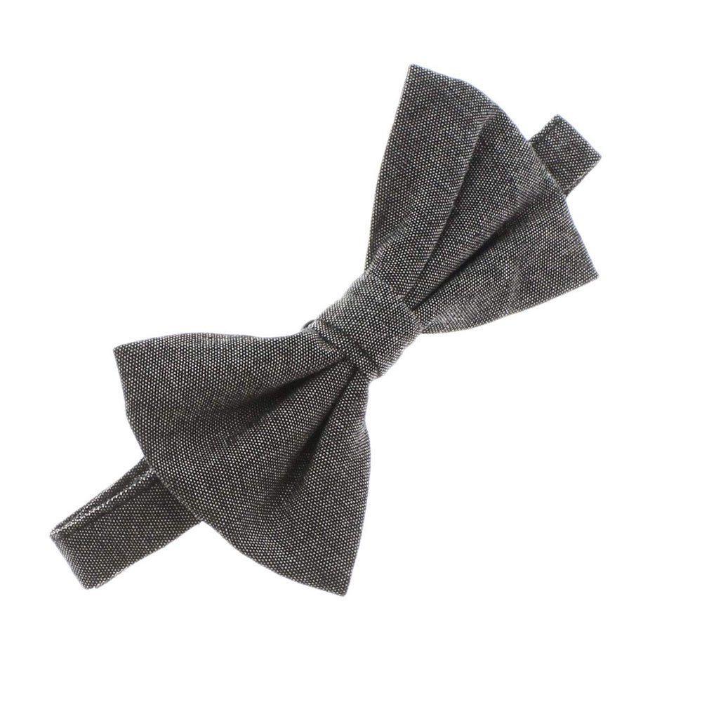 My Lello Baby Chambray Adjustable Pre-Tied Bow Tie - Black