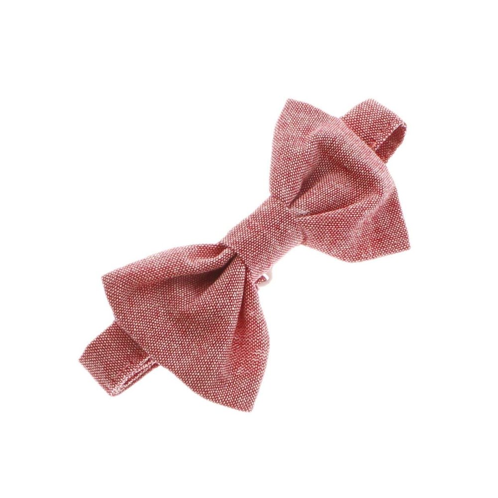 My Lello Child Chambray Adjustable Pre-Tied Bow Tie - Red