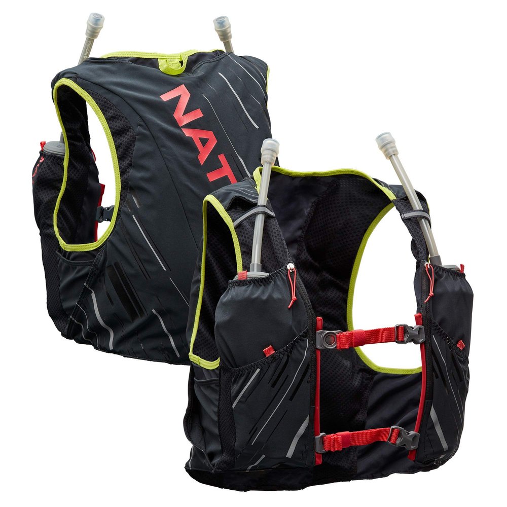 Nathan Pinnacle Race Vest 4L Running Vest with Water Bottle, with Two 20 oz Hydration Soft Flasks, Water-Resistant Pockets, Lightweight & Moisture Wicking