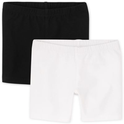 The Children's Place baby girls And Toddler Bike Shorts, Black/White 2 Pack, 4T US