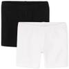 The Children's Place baby girls And Toddler Bike Shorts, Black/White 2 Pack, 4T US view 1