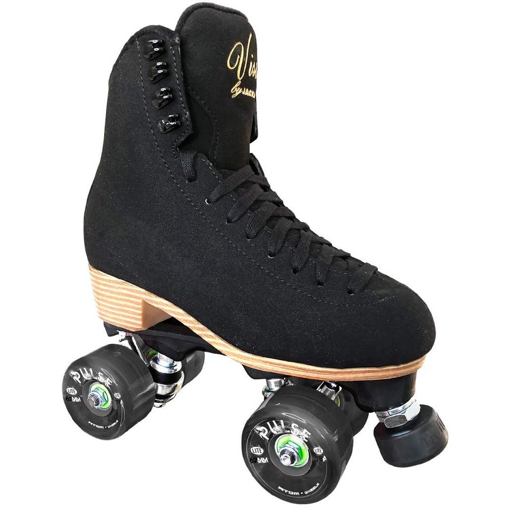 Jackson Vista Viper Nylon Outdoor Quad Roller Skates Womens Size 9 Black