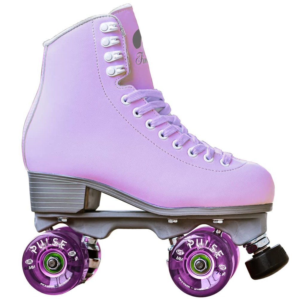 Jackson - Finesse Viper Outdoor Roller Skates for Women and Girls, Atom Pulse Lite Wheels with Vinyl-Coated Quad Boot, (Lilac)