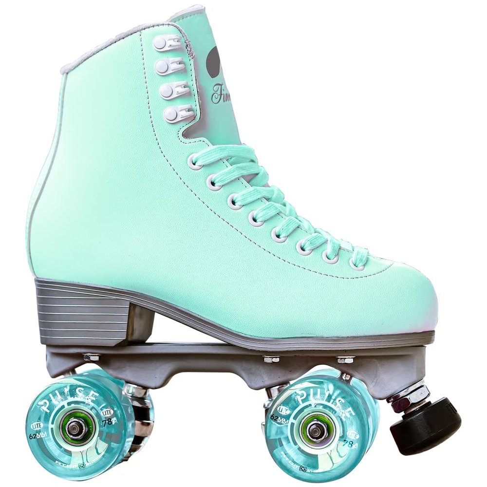 Jackson - Finesse Viper Outdoor Roller Skates for Women and Girls, Atom Pulse Lite Wheels with Vinyl-Coated Quad Boot, (Mint)