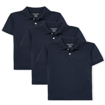 The Children's Place boys Short Sleeve Performance Polo Shirt, Nautico 3 Pack, X-Small US