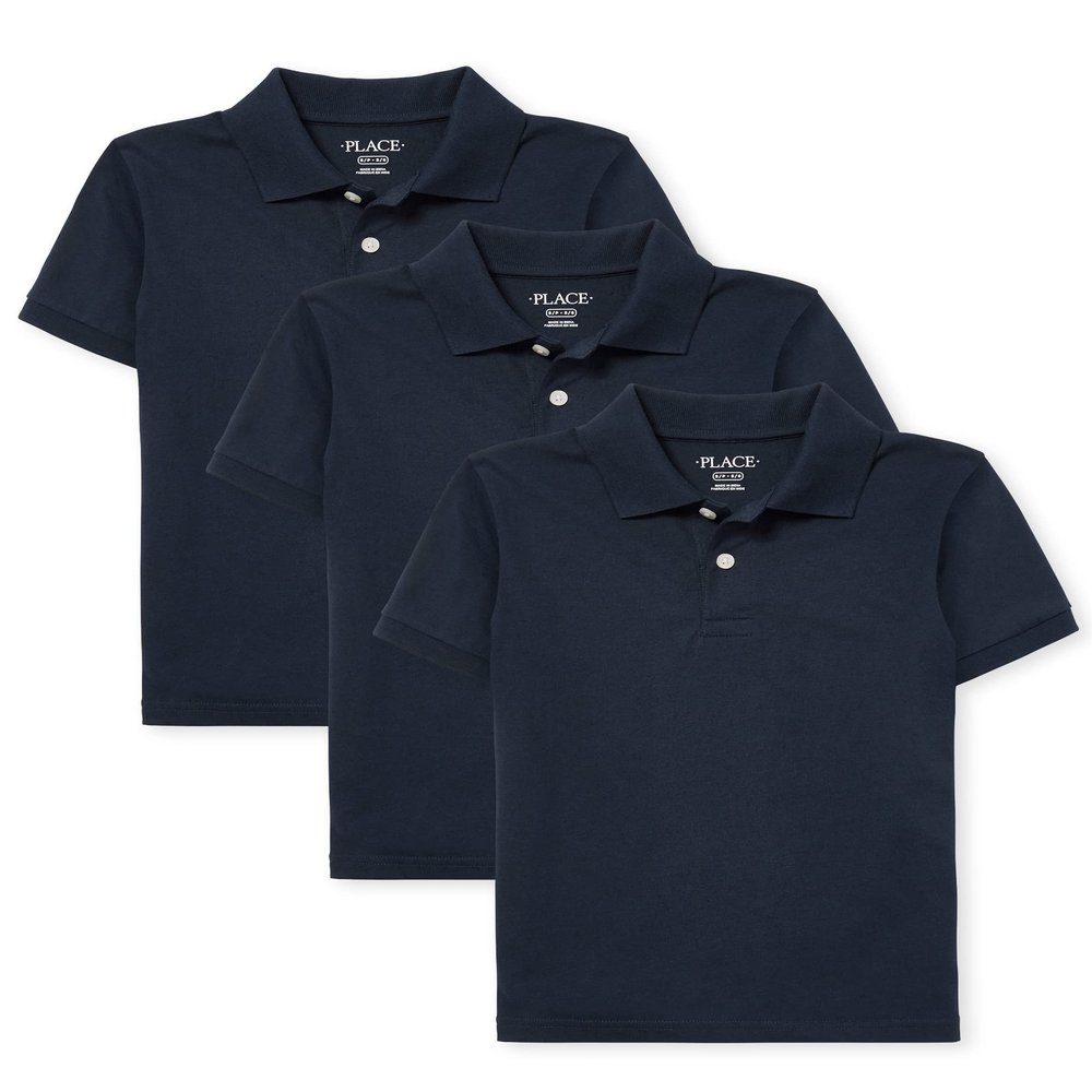 The Children's Place boys Short Sleeve Performance Polo Shirt, Nautico 3 Pack, X-Small US
