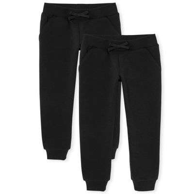 The Children's Place Girls Active Jogger Pants, Black 2 Pack, X-Large
