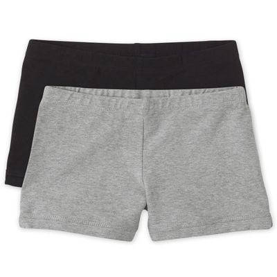 The Children's Place girls Basic Cartwheel Short Pants, Black/Smoke Gray, Medium US