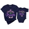 Mama of a Princess Daughter of a Queen Shirt Mommy and Me Matching Mom Kids T-Shirt Gifts Navy view 1