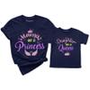 Mama of a Princess Daughter of a Queen Shirt Mommy and Me Matching Mom Kids T-Shirt Gifts Navy view 2
