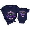 Mama of a Princess Daughter of a Queen Shirt Mommy and Me Matching Mom Kids T-Shirt Gifts Navy view 3