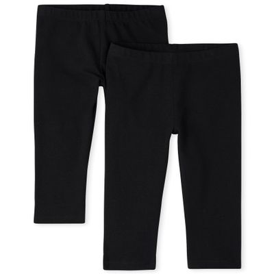 The Children's Place Baby Girls And Toddler Girls Leggings,Black/Black 2 Pack,4T