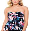 Swim Solutions Women's Lanai Black Printed Flyaway Tankini Swim Top (Lanai Black, 8) view 1
