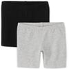 The Children's Place Baby Toddler Girls Bike Shorts, Black/H Gray 2 Pack, 5T view 1