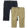 The Children's Place baby boys And Toddler Chino Pants, Flax/New Navy 2 Pack, 9-12 Months US view 1