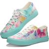 Obtaom Women Rainbow Canvas Fashion Sneakers Comfortable Orange Multi Walking Shoes Tie Dye Green Canvas Slip ons(Green US5) view 1