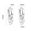 925 Sterling Silver Hoop Earrings for Women | Small Zircon Inlay Hoops Stud Earring Fashion Jewelry Gift (star hanging) view 2