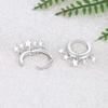 925 Sterling Silver Hoop Earrings for Women | Small Zircon Inlay Hoops Stud Earring Fashion Jewelry Gift (star hanging) view 3