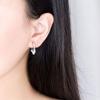 925 Sterling Silver Hoop Earrings for Women | Small Zircon Inlay Hoops Stud Earring Fashion Jewelry Gift (star hanging) view 4