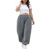 HeSaYep Women's High Waisted Sweatpants Workout Active Joggers Pants Baggy Lounge Bottoms,Dark Grey Small view 3