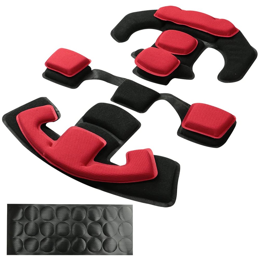 Yzpacc Tactical Helmet Pads, Universal Replacement EX Helmet Internal Memory Foam Pad Protective Mat for ACH MICH FMA EXF Helmet (Red)