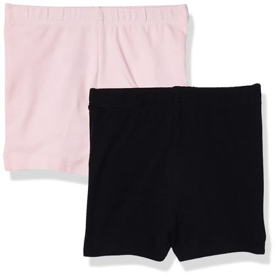The Children's Place baby girls And Toddler Cartwheel Shorts, Black/Shell 2 Pack, 4T US